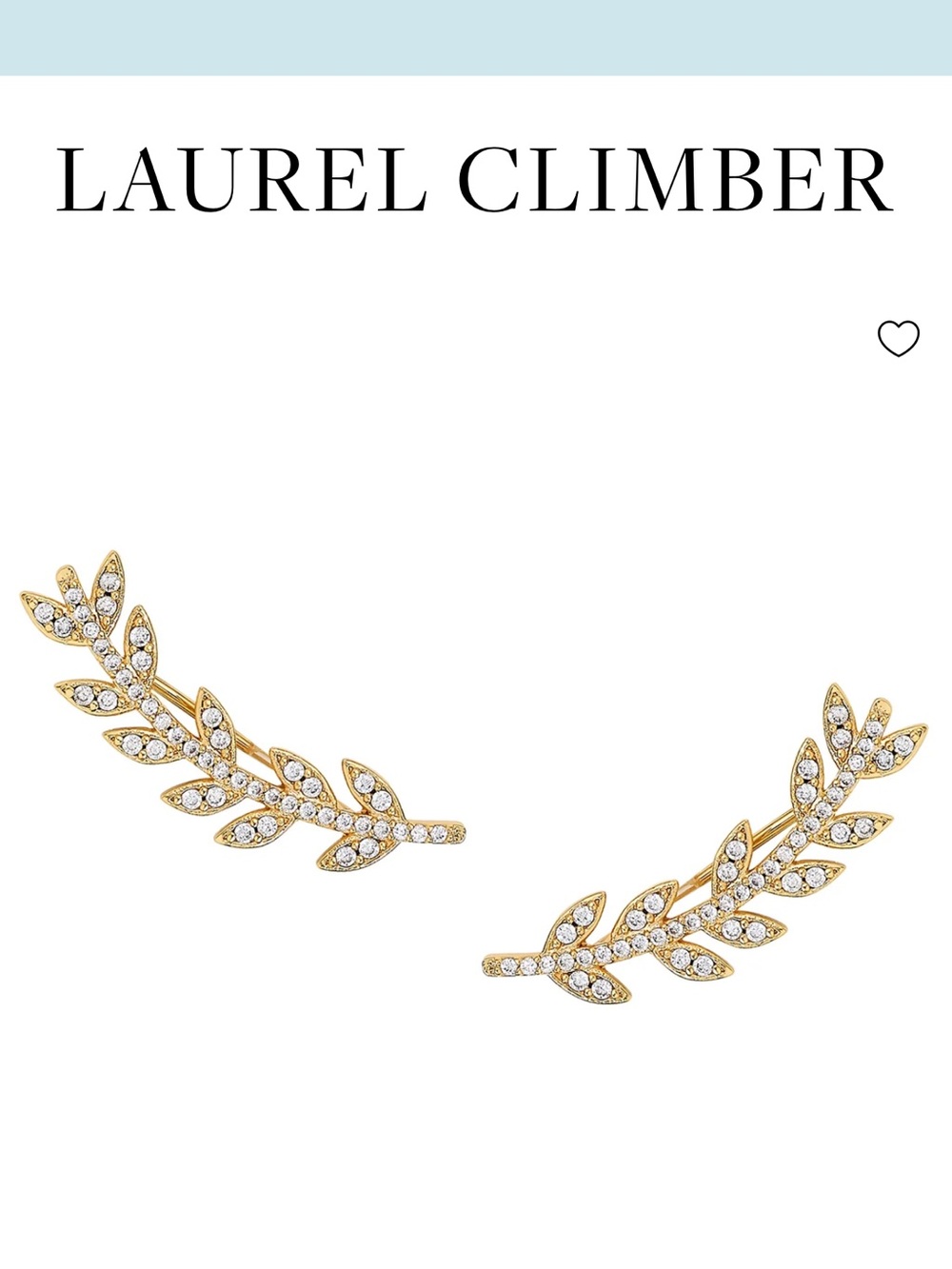 Gold Leaf Ear Crawler Earring with Crystal Accents